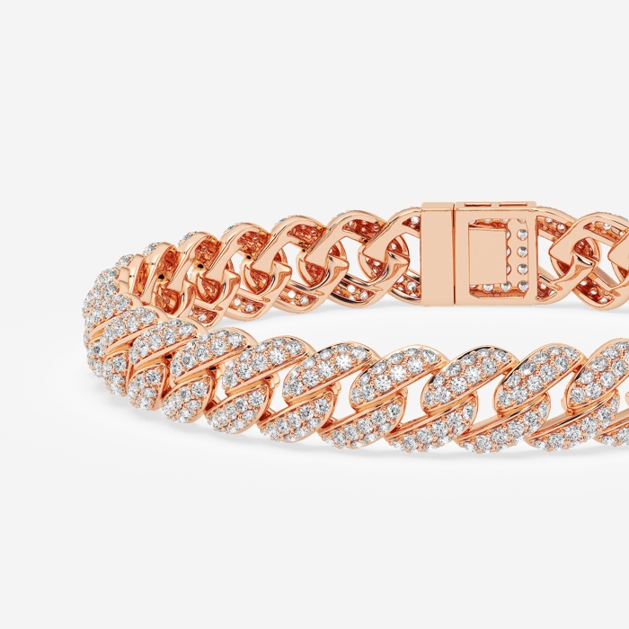 7 ctw Round Lab Grown Diamond Cuban Link Bracelet - 8 Inches